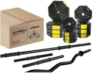 Tan Spor 60 Kg (150 cm) DÜZ BAR + Z BAR Dambıl Ağırlık Halter FULL SET Sarı Kapaklı - Piinti Fiyat Karşılaştırması