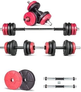Ecgspor 12 KG Multifonksiyonel Kırmızı Siyah Halter Seti ve Dambıl Seti - Piinti Fiyat Karşılaştırması