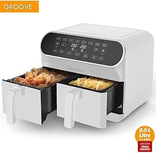Groove Max Plus XXL 1800W (4Lt+4Lt) 8Lt Çift Hazneli Smart Airfryer Yağsız Sıcak Hava Fritözü Beyaz - Piinti Fiyat Karşılaştırması