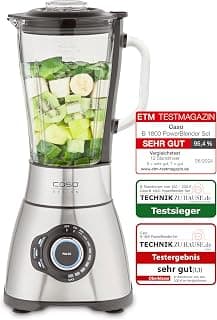 CASO B 1800 PowerBlender Seti - Blender, 28.000 devir/dakika, Cam Kap 1,75 L, İçecek Şişesi ve Doğrayıcı Dahil, Mikser Test Birincisi, Çok İyi, Paslan - Piinti Fiyat Karşılaştırması