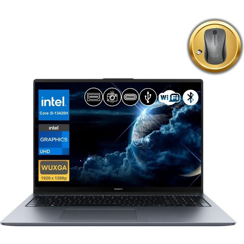 Huawei Matebook D16 I5-13420H 16GB Ram 512GB SSD 16" Fhd IPS Freedos Notebook+Mouse (MCLG-W5651 A13) - En Uygun Fiyatlarla Piinti'de